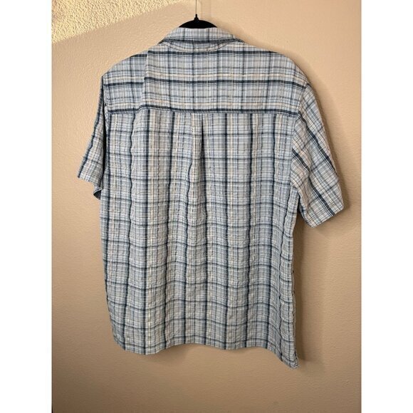Royal Robbins Men's Blue Shirt Size L short sleeve collared button up relaxed - Picture 6 of 7